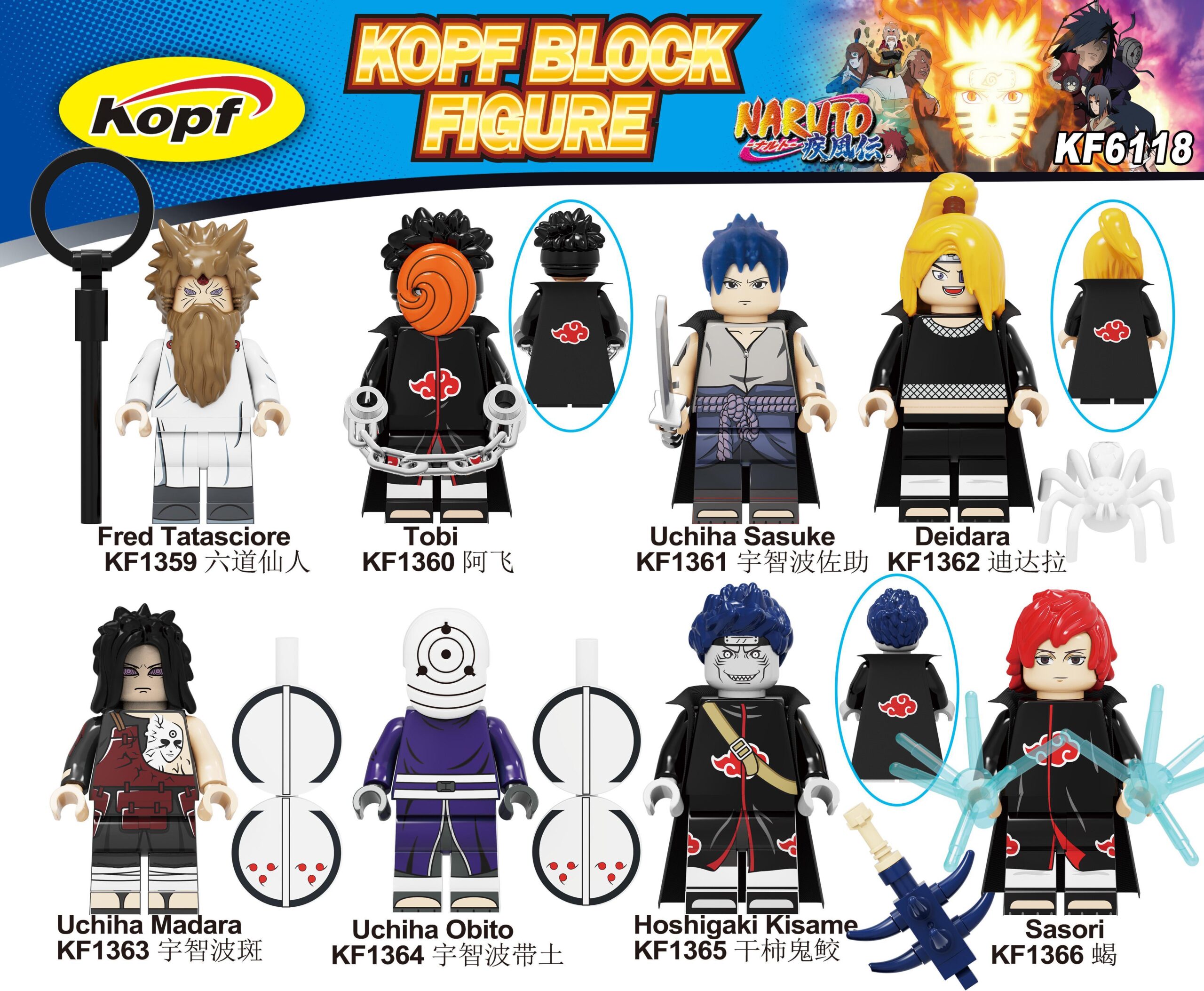 Bộ 8 Minifigure Naruto KF6118 - Fred Tatasciore