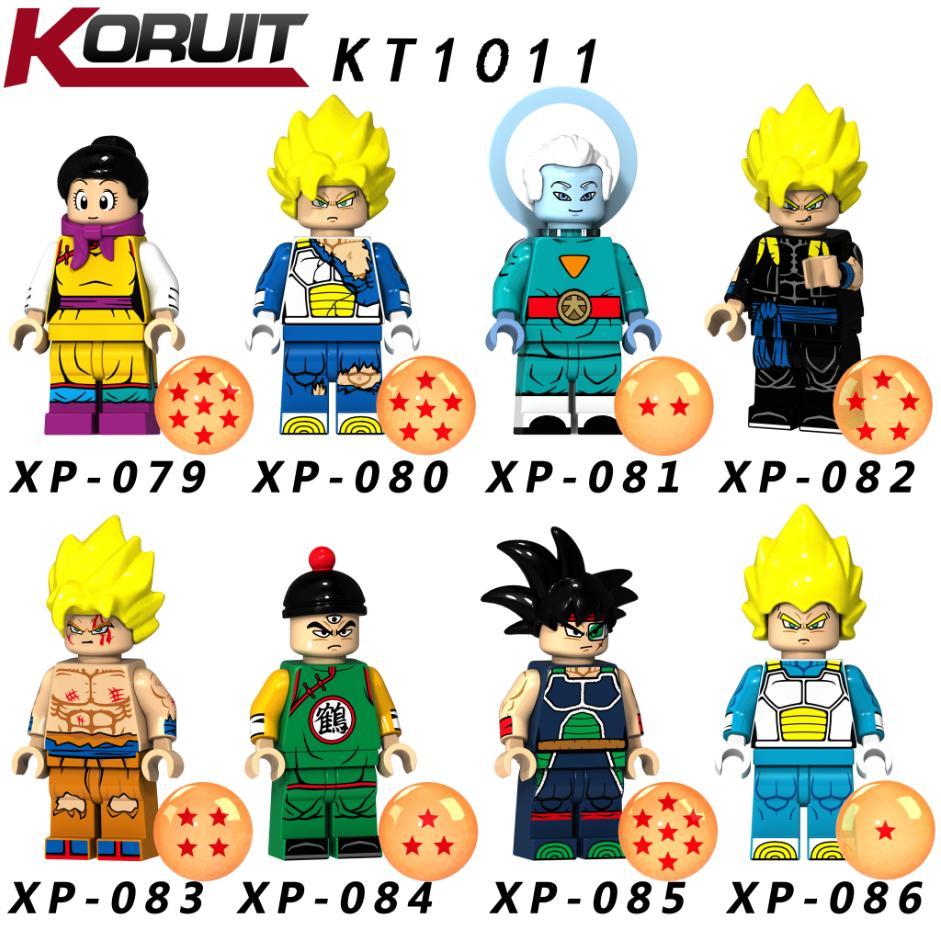 Bộ 8 Minifigure Dragon Ball KORUIT KT1011, đồ chơi lắp ghép nhân vật Bảy Viên Ngọc Rồng cho bé trai 6 tuổi, giá rẻ.