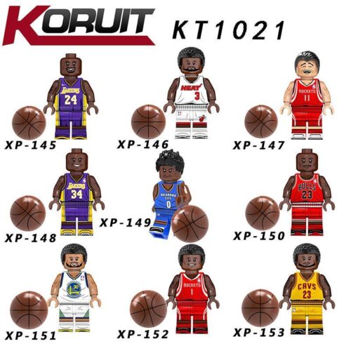 Bộ 9 Minifigure Ngôi Sao Bóng Rổ KORUIT KT1021, đồ chơi mô hình cầu thủ bóng rổ cho bé trai 6 tuổi, chất lượng cao, giá tốt.