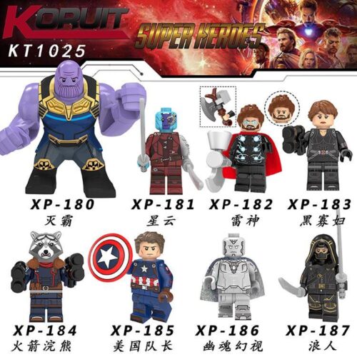 Minifigure Thanos và Nebula KORUIT XP-180 XP-181 trong bộ lắp ghép Nhân vật Avengers