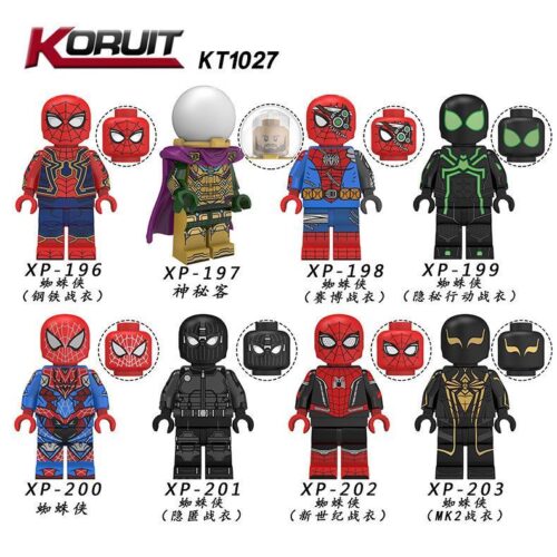Bộ đồ chơi KORUIT KT1027 8 Minifigure Người Nhện Spider-Man, đồ chơi lắp ghép siêu anh hùng cho bé trai 6 tuổi giá tốt.
