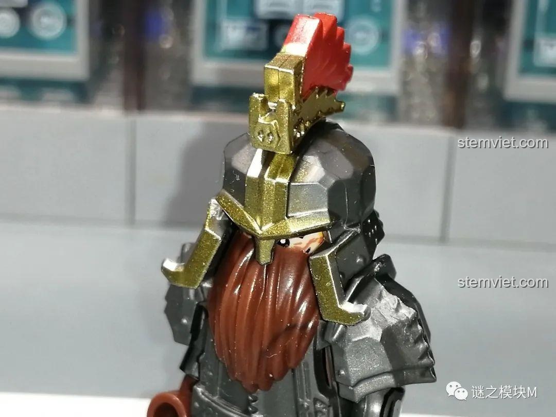 Tổng hợp các loại vũ khí đi kèm minifigure chiến binh người lùn KORUIT KT1040: kiếm, búa, rìu, giáo.