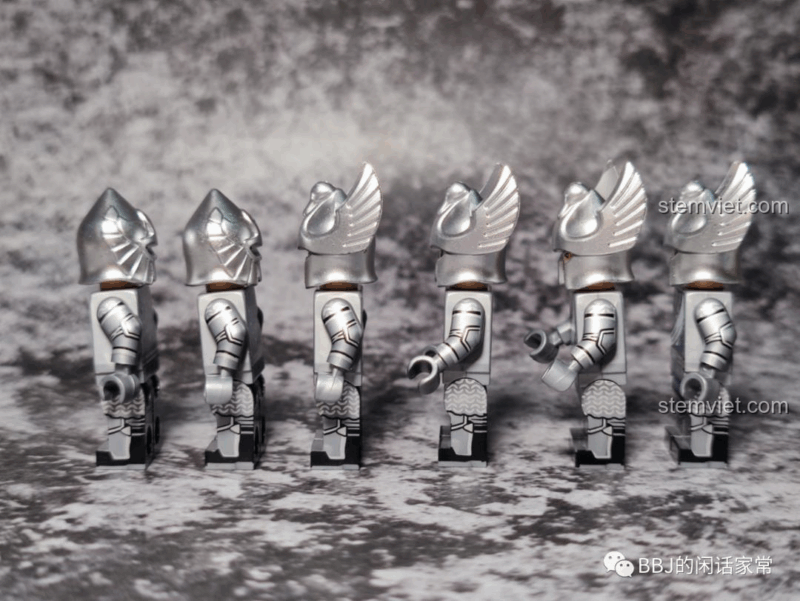 Chi tiết chân và tay của minifigure KORUIT KT1051, đồ chơi mô hình Lính Gondor, in ấn tỉ mỉ.