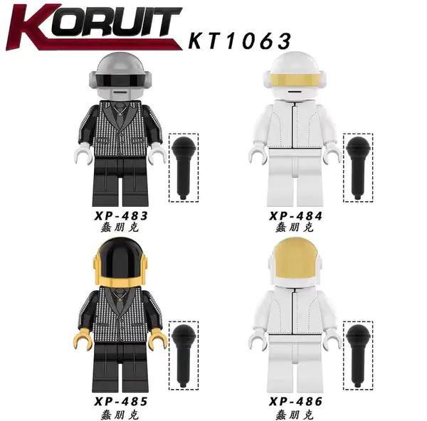 Bộ 4 minifigure Daft Punk KORUIT KT1063, nhân vật âm nhạc điện tử, phù hợp cho bé 6 tuổi, giá tốt