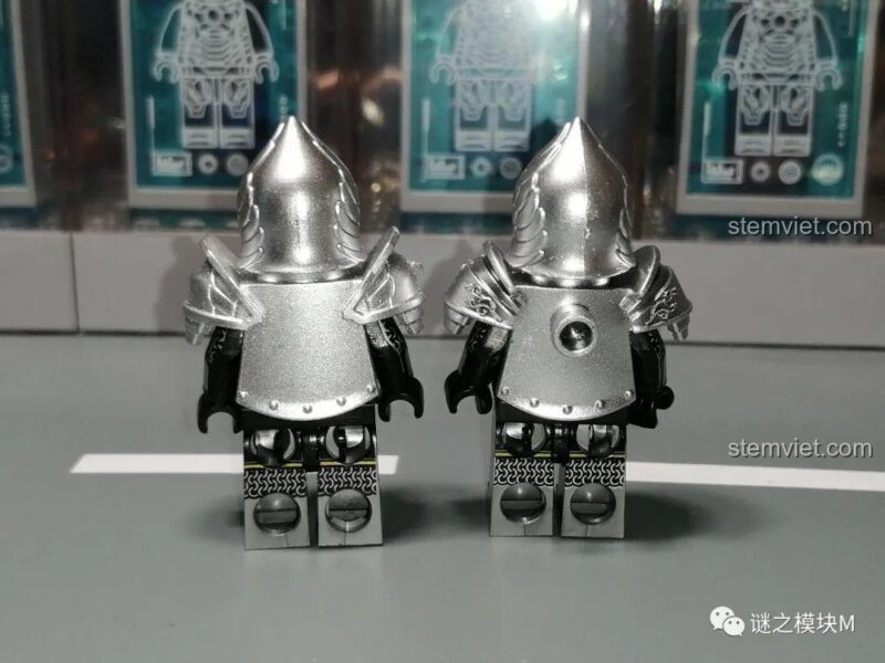 Chi tiết in ấn mặt sau minifigure lính Gondor KORUIT KT1014 kiểu B, đồ chơi lắp ráp Chiến binh Gondor.