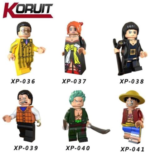 Bộ đồ chơi Nhân vật One Piece KORUIT XP-036, bộ 6 minifigure One Piece Luffy Zoro Nami Sanji Usopp Franky, đồ chơi lắp ghép cho bé trai 8 tuổi, giá tốt.