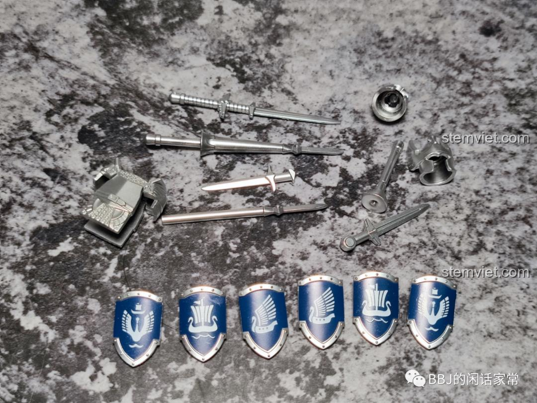 Minifigure Lính Gondor KORUIT XP-389 với giáp bạc và khiên, đồ chơi mô hình Kỵ Sĩ Gondor cho bé trai 8 tuổi