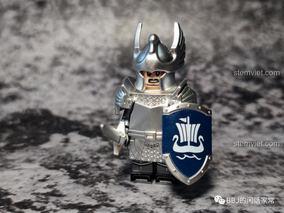 Minifigure Lính Gondor KORUIT XP-389 với giáp bạc và khiên, đồ chơi mô hình Kỵ Sĩ Gondor cho bé trai 8 tuổi