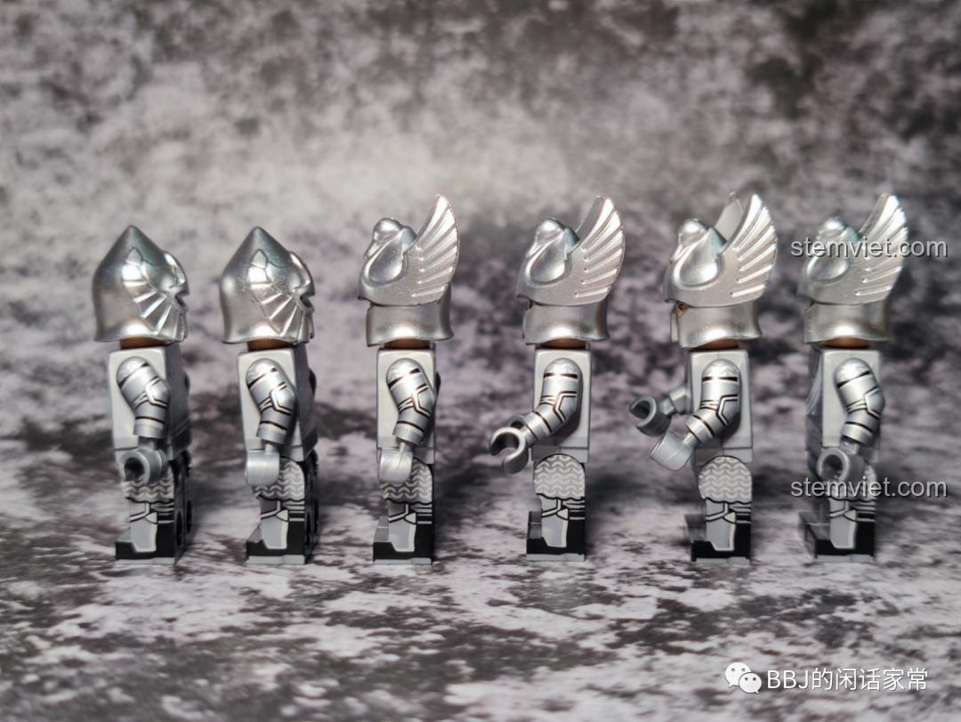 Minifigure Kỵ Sĩ Thiên Nga Dol Amroth KORUIT XP-389 với giáp bạc và khiên, đồ chơi lắp ghép Kỵ Sĩ Gondor cho bé trai 8 tuổi