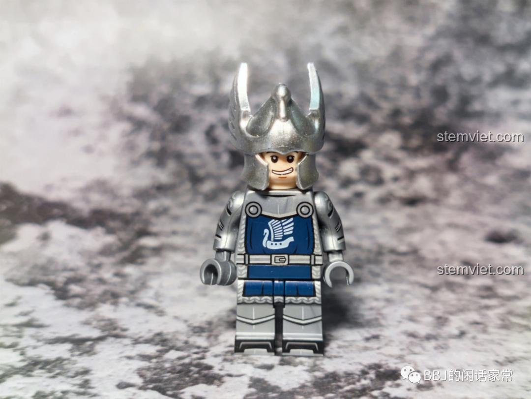 Minifigure Lính Gondor KORUIT XP-389 với giáp bạc và khiên, đồ chơi lắp ghép Kỵ Sĩ Gondor cho bé trai 8 tuổi
