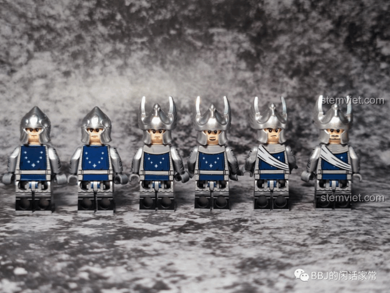Bộ 6 Minifigure Kỵ Sĩ Thiên Nga Dol Amroth KORUIT XP-391 mặt sau, chi tiết in ấn sắc nét, đồ chơi mô hình giá rẻ