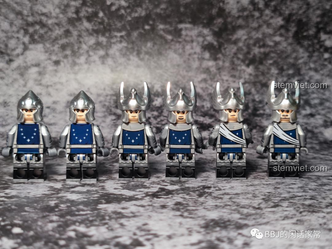 Bộ 6 Minifigure Kỵ Sĩ Thiên Nga Dol Amroth KORUIT XP-391 mặt sau, chi tiết in ấn sắc nét, đồ chơi mô hình giá rẻ