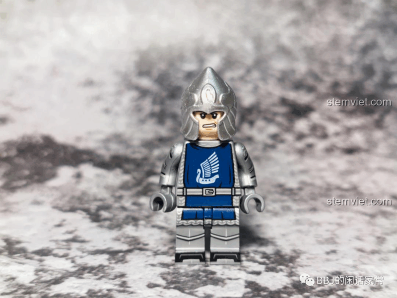 Bộ 6 Minifigure Kỵ Sĩ Thiên Nga Dol Amroth KORUIT XP-391 nhìn từ cạnh, đồ chơi lắp ghép tương thích LEGO®, cho bé trai