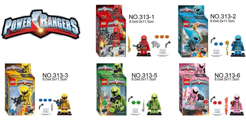 Bộ đồ chơi Biệt Đội Siêu Nhân KSZ 313, đồ chơi lắp ráp Power Rangers 313 với 6 minifigure siêu nhân dũng cảm cho bé trai 6 tuổi, giá tốt.