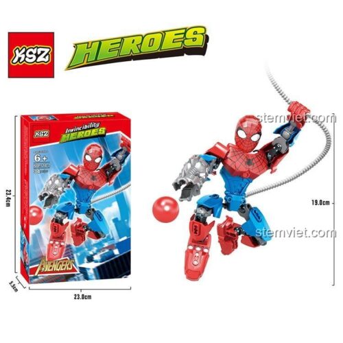 Spider-Man KSZ 318-2 bộ đồ chơi lắp ráp người nhện bắn đạn nhựa với kích thước hộp