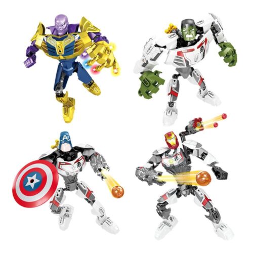 Bộ lắp ráp siêu anh hùng lượng tử KSZ 330-1 với Thanos, Hulkbuster, Captain America, Iron Man, đồ chơi lắp ghép cho bé trai 8 tuổi, giá tốt.