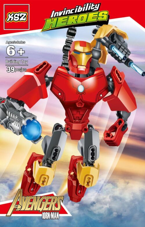 Bộ đồ chơi Iron Man Invincibility Heroes KSZ 507, đồ chơi lắp ghép Siêu Anh Hùng, phù hợp cho bé trai 6 tuổi, giá tốt