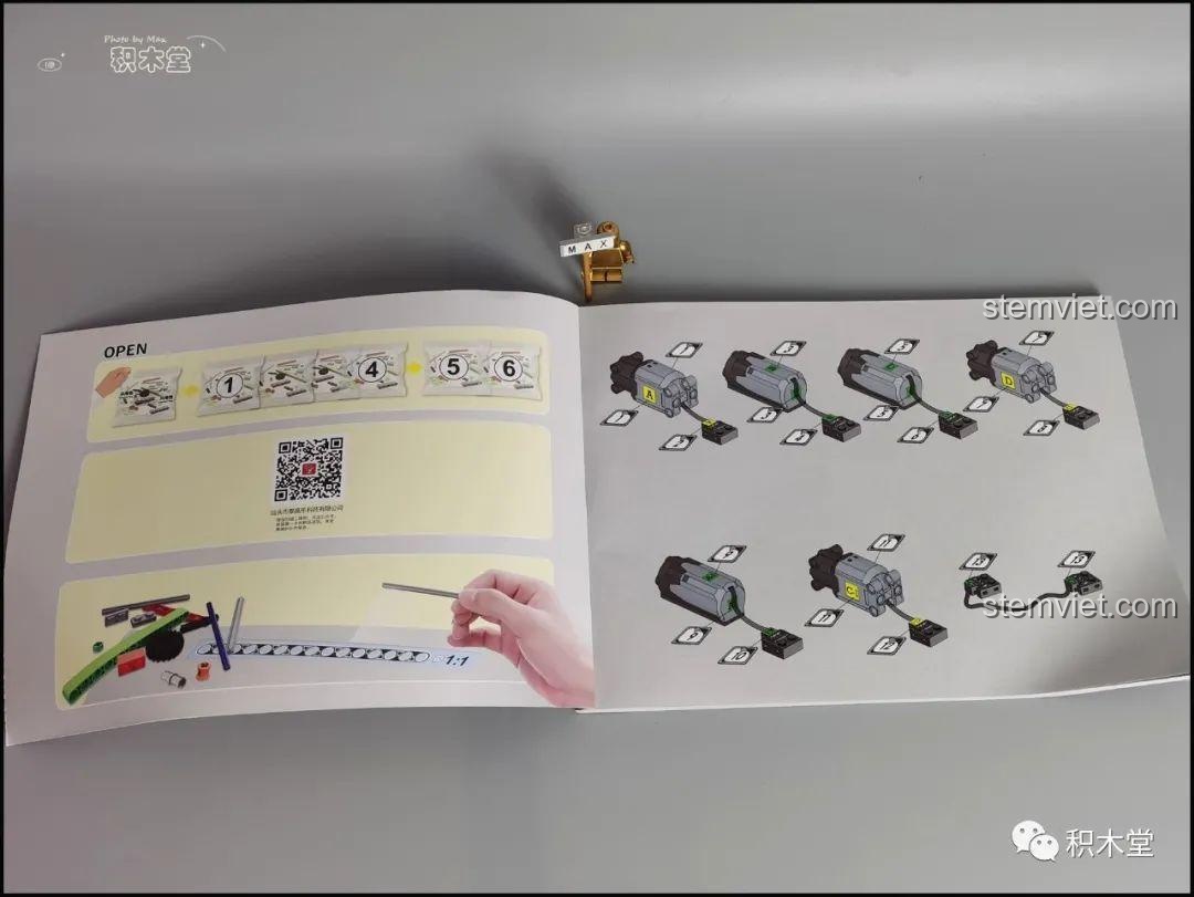 Trang hướng dẫn lắp đặt các motor và dây điện cho bộ đồ chơi Taigaole T4001.