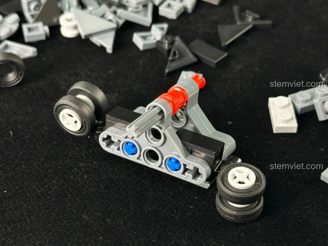 Lắp ráp càng đáp phía trước cho mô hình Sát thủ tàng H-20 639026, sử dụng các chi tiết kỹ thuật phức tạp.