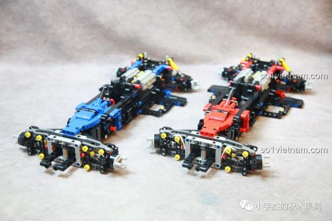 Quá trình lắp ráp khung gầm của hai chiếc xe đua F1 K-Box 10295 và 10296, bộ khung rất nhỏ gọn và chắc chắn.