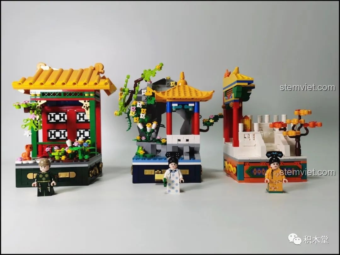 Lắp ráp phần đế của bộ lắp ghép Wekki 506005 Vườn Thượng Uyển Bốn Mùa: Cảnh Đông