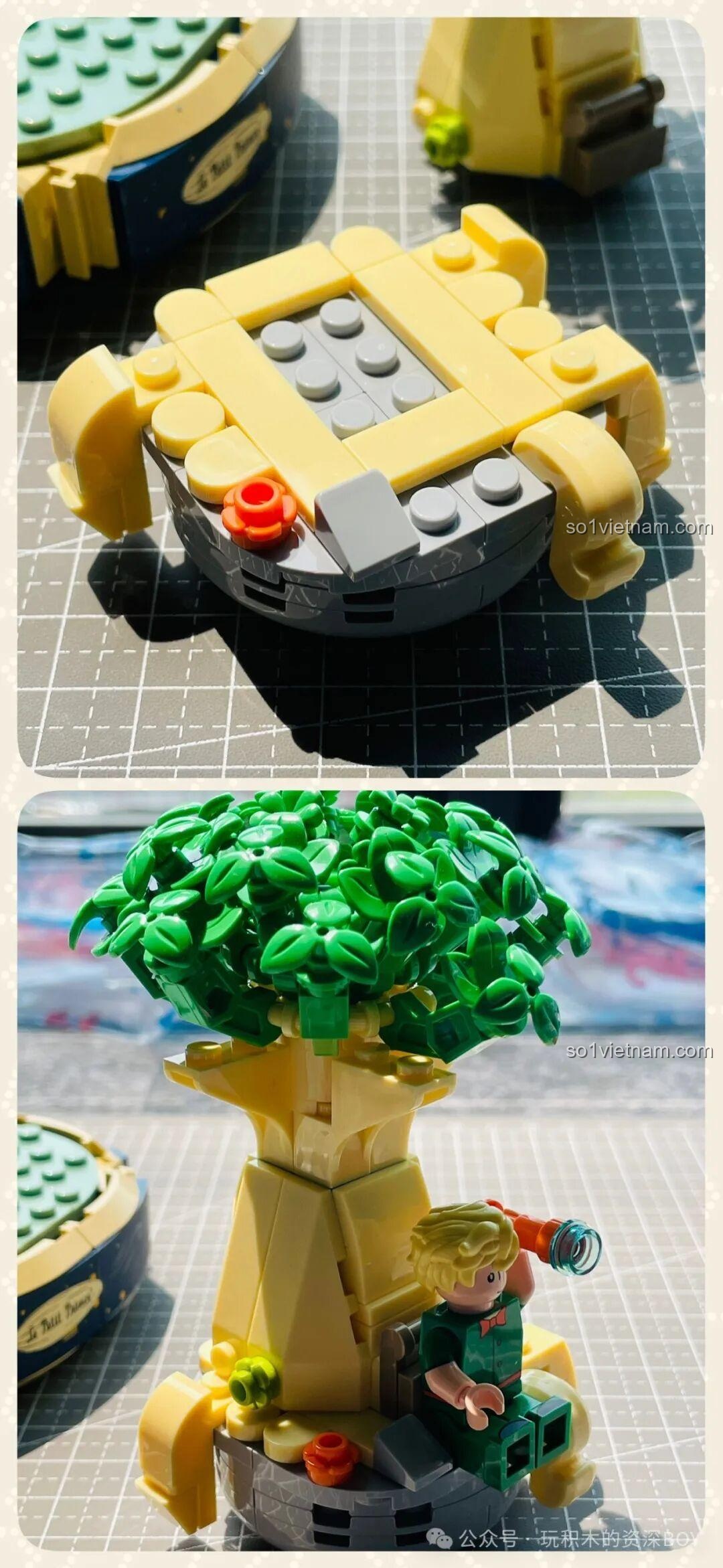 Các bước lắp ráp Tiểu Hoàng Tử và vị trí đặt kính thiên văn trên hành tinh của mình trong bộ xếp hình Pantasy 86304.