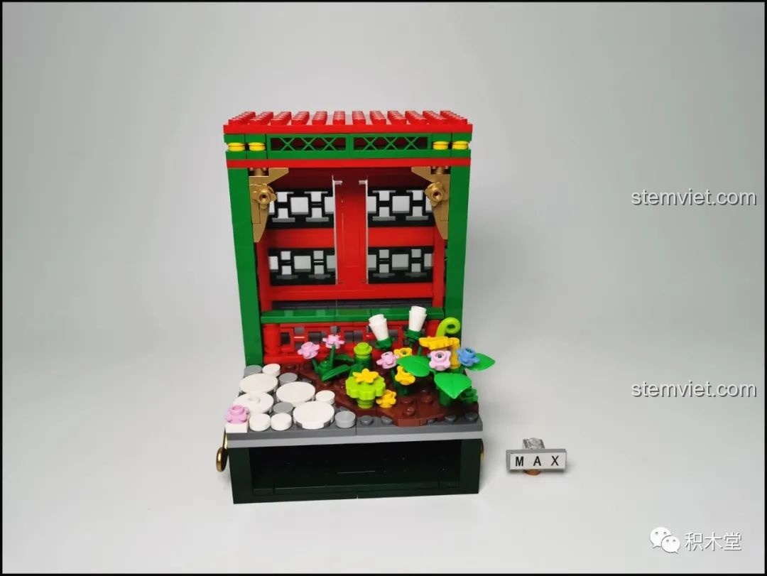 Lắp ráp tường và mái nhà của bộ lắp ghép Wekki 506002 Vườn Thượng Uyển Bốn Mùa: Cảnh Xuân - Quan Gia Lập Kỳ