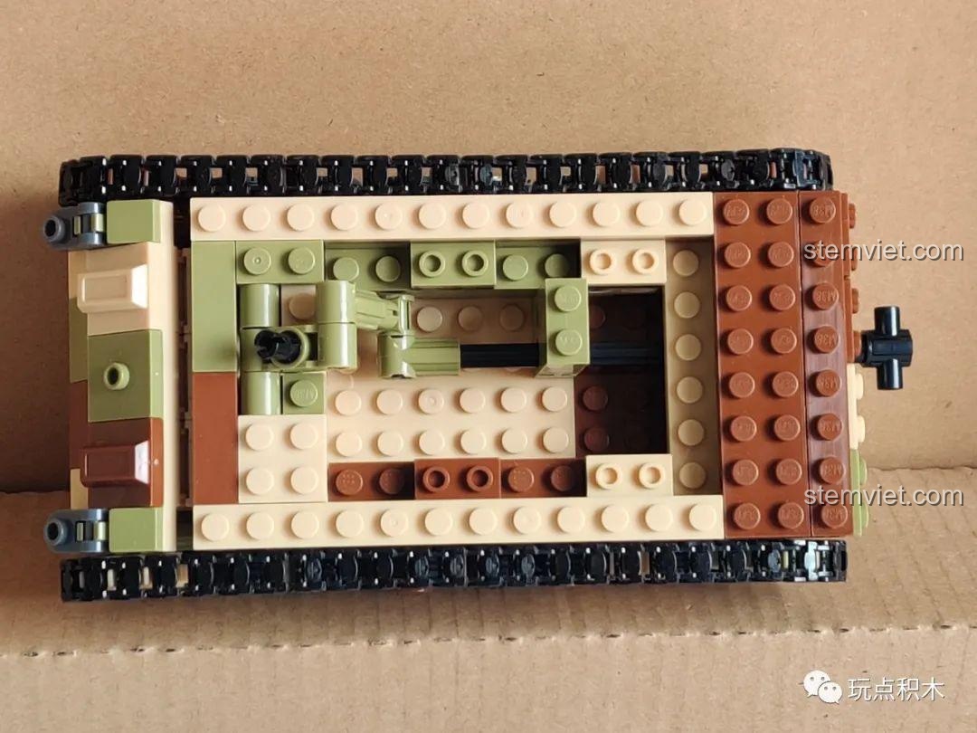 Hướng dẫn lắp ráp xích xe tăng từ các mắt xích nhỏ trong bộ Sluban M38-B0858.