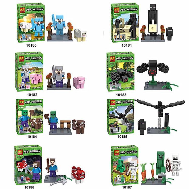 Bộ lắp ghép Minecraft 10180 LARI BELA tái hiện 8 cảnh nhỏ nhân vật Minecraft, đồ chơi lắp ráp cho bé trai 6 tuổi, giá tốt.