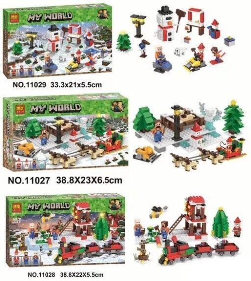 Bộ lắp ghép LARI BELA 11029 Minecraft Cảnh Giáng Sinh Mùa Đông 3 Kiểu, đồ chơi lắp ráp Thế giới Minecraft mùa đông, bộ xếp hình Cảnh quan Giáng Sinh Minecraft, phù hợp bé trai bé gái 6 tuổi, giá rẻ.