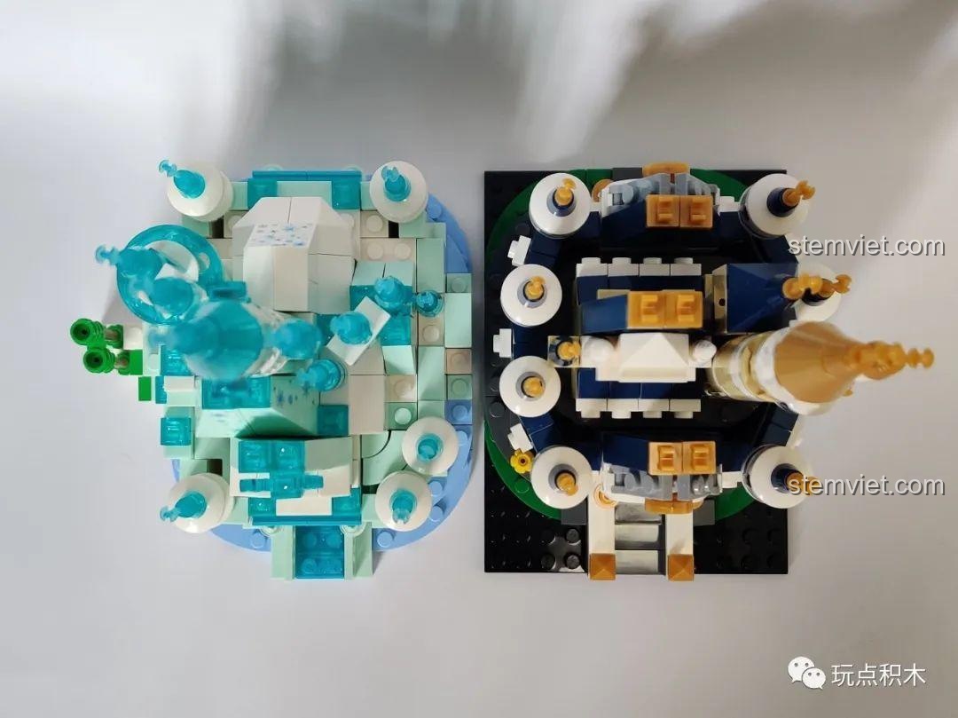 So sánh Lâu Đài Băng Giá Mini S-Girls và Lâu Đài Disney từ trên cao