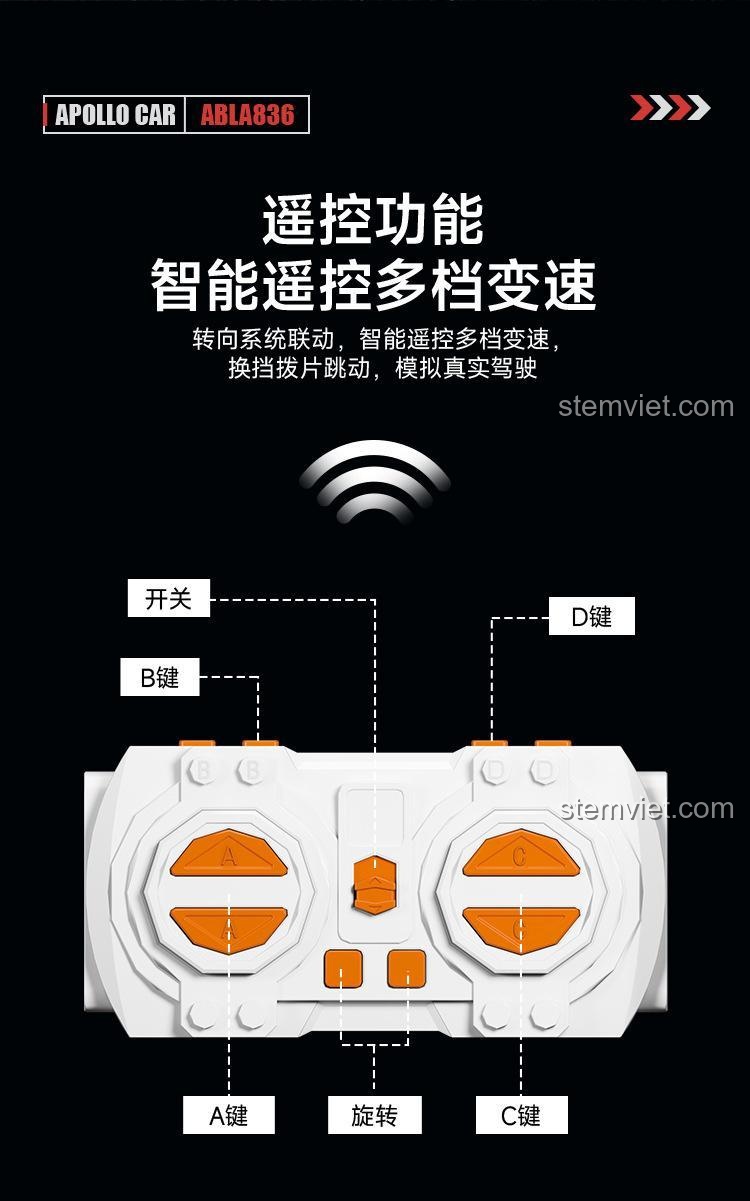 Đồ chơi lắp ráp Mô hình siêu xe Apollo IE 8808 nổi bật với cửa cánh chim mở dọc 90 độ, mang đến trải nghiệm lắp ráp độc đáo và chân thực cho bé trai 6 tuổi.