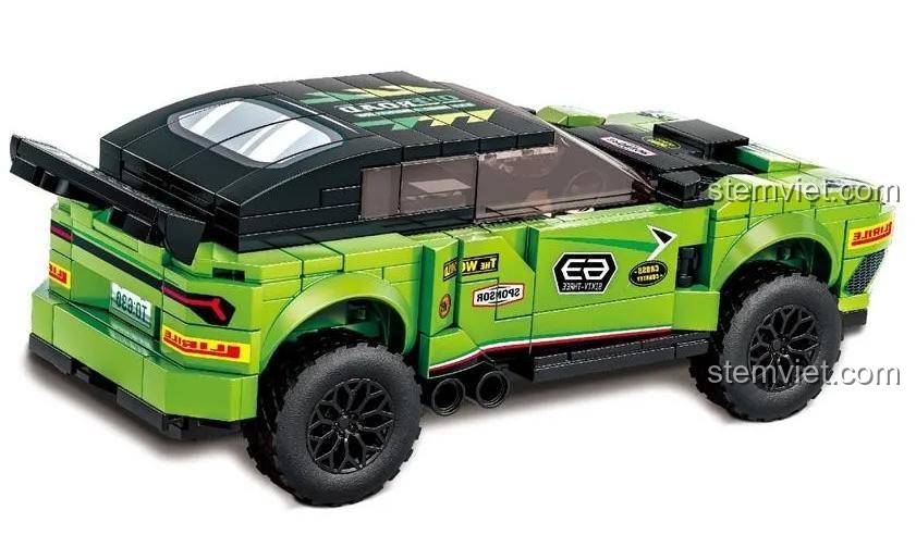 Mặt sau bộ lắp ghép Lamborghini SUV回力车 màu xanh lá