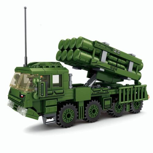 Bộ đồ chơi Quân sự PCH191 4款组合, xe rocket launcher, 6+ tuổi, con trai, xanh lá, chi tiết cao, lắp ráp sáng tạo, quà tặng ý nghĩa