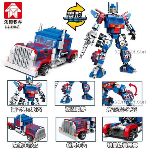 Xe tải Optimus Prime biến hình 乐毅积木 88031