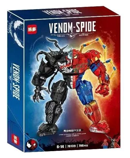 乐多LEDUO K076139 Venom-Spider bộ lắp ghép Spider-Man