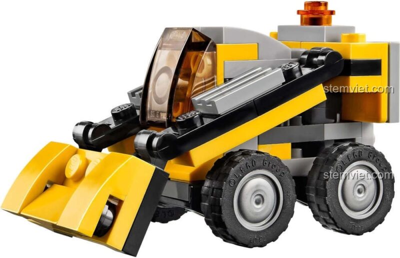 Mô hình xe ủi trong bộ lắp ráp LEGO 31014 Xe Công Trình 3 Trong 1 màu vàng đen cho bé trai 6 tuổi