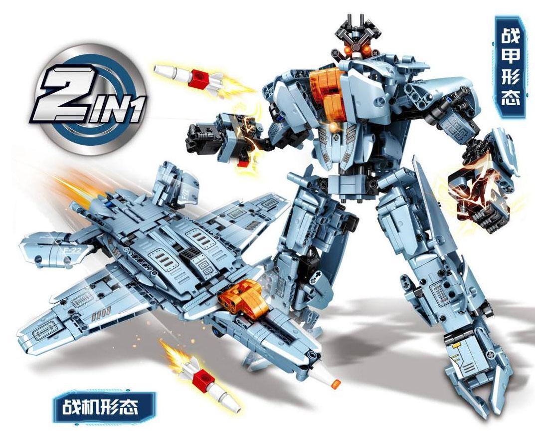 Bộ lắp ráp Robot chiến đấu Leibao 8009 cho bé trai 6 tuổi, mô hình 2 trong 1 biến hình thành máy bay chiến đấu cực ngầu.