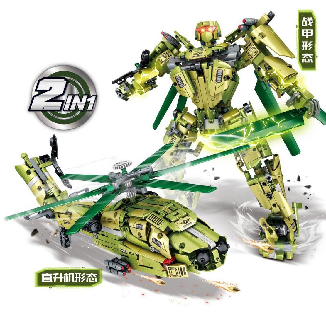 Bộ lắp ráp Robot Mecha Biến Hình Leibao 8011 cho bé trai 6 tuổi, mô hình 2 trong 1 từ 933 mảnh ghép, giá rẻ.