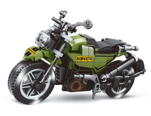 Bộ lắp ráp Mô tô Korveto Lanbo 300 LEIBAO 8155 màu xanh lá, thiết kế mạnh mẽ, chi tiết cao cấp cho bé trai 6 tuổi, giá tốt.