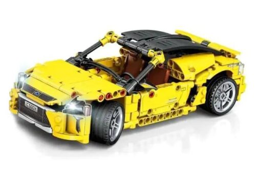 bộ lắp ráp Xe Lexus Độ Tốc Độ Kéo Lùi LEIBAO 8210, mô hình xe thể thao màu vàng có đèn LED, phù hợp bé trai 6 tuổi, giá tốt