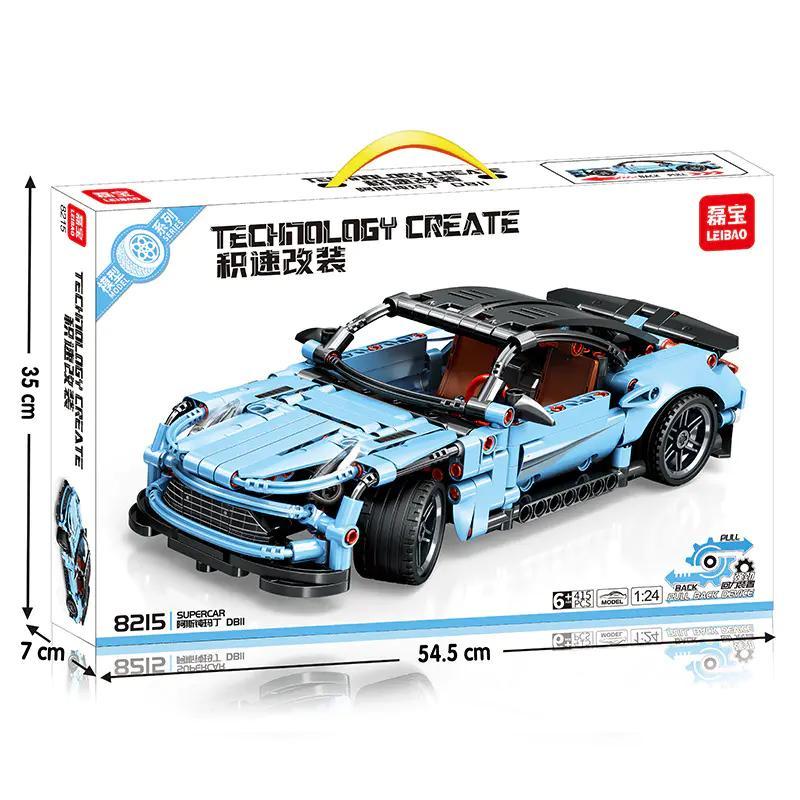 Bộ lắp ráp LEIBAO 8215 Xe Aston Martin độ 415 mảnh ghép, động cơ kéo lùi, giá tốt cho bé trai 6 tuổi
