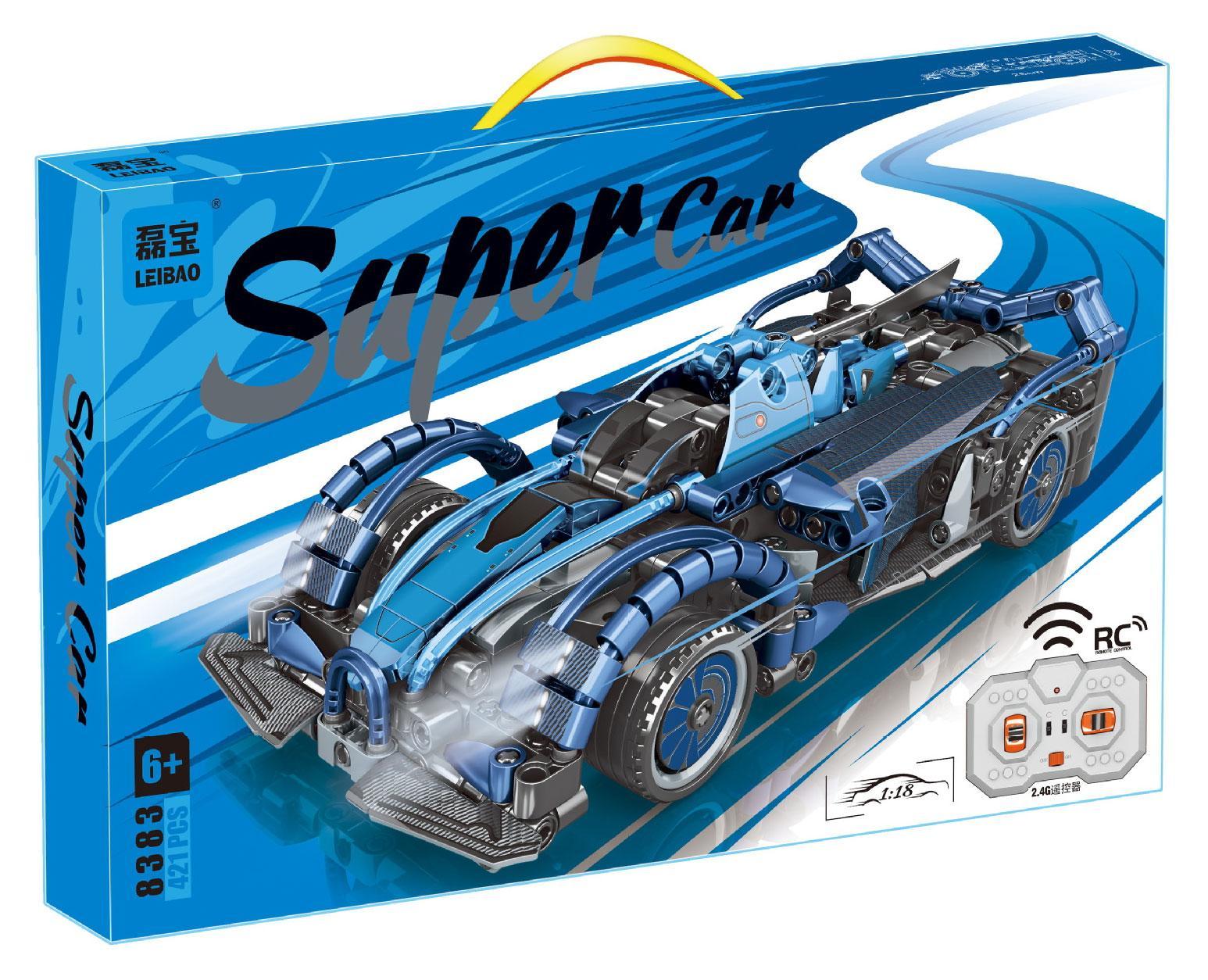 Bộ lắp ráp Siêu xe thể thao LEIBAO 8383 điều khiển từ xa, đồ chơi mô hình cho bé trai 6 tuổi, giá tốt.