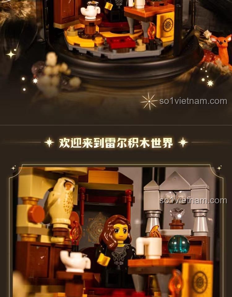 Mô hình bên trong đèn lồng Tarot LEIER 10013, thế giới phép thuật, minifigure
