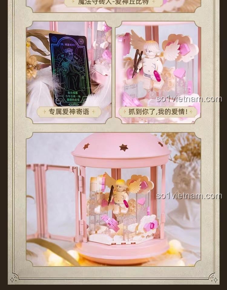 Mô hình đèn lồng LEIER 10013 hộp tặng Cupid, thế giới phép thuật