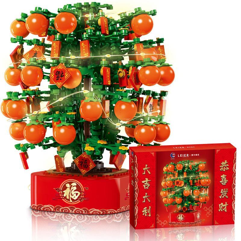 Bộ lắp ghép LEIER 70009 Cây Quất Cảnh Đại Cát Đại Lợi với 666 mảnh ghép, món quà Tết ý nghĩa cho cả gia đình.