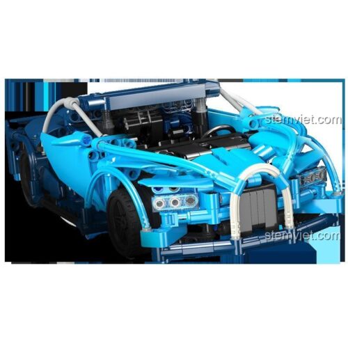 Mô hình Bugatti Chiron màu xanh dương nhìn từ phía trước