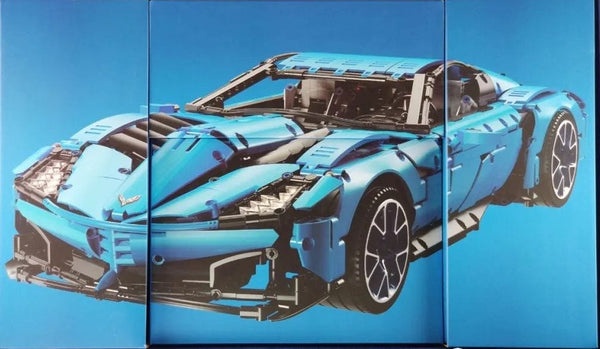 Hộp sản phẩm đồ chơi mô hình LEIER LE-J906 Siêu xe Corvette Grand Sport tỉ lệ 1:8, món quà giá rẻ cho bé trai 8 tuổi.