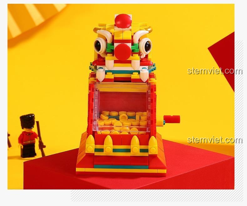 Mô hình máy đẩy xu Lejier B398, đồ chơi lắp ráp máy gắp xu độc đáo, phù hợp cho bé trai và bé gái 6 tuổi.