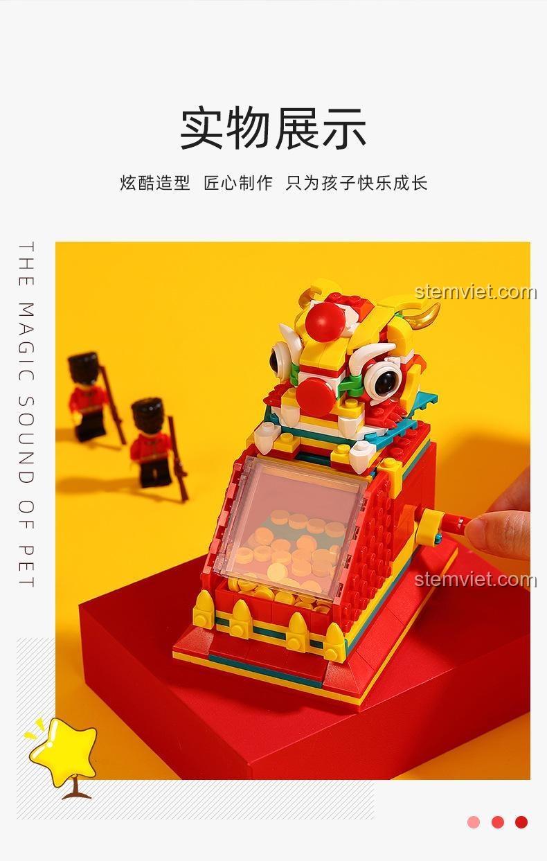 Máy đẩy xu thần thú Lejier B398, mô hình lắp ráp chất lượng cao, thiết kế tinh xảo, giúp trẻ em phát triển vui vẻ.